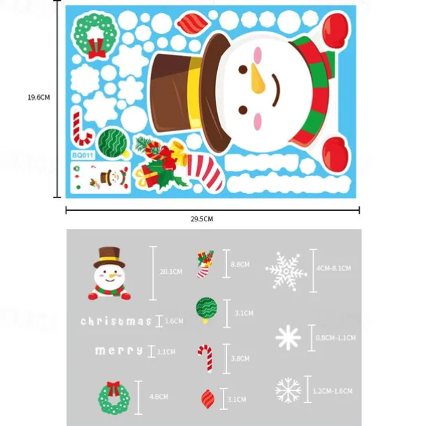 1 Set Christmas Window Stickers Santa Claus Sticker Merry Christmas Decorations for Home Navidad Xmas Ornament Gift New Year