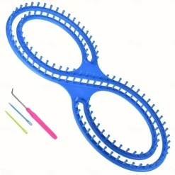 1 Set Deluxe Knitting Loom Kit - Create Beautiful Hats, Scarves, Shawls, Sweaters, Socks, and Blankets with Ease - DIY Yarn Craft Kit with Hooks, Available in Pink and Blue Colors