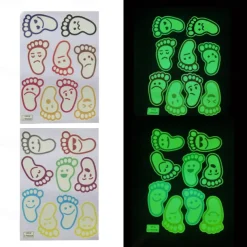 1 Set Footprint Pattern Glow In The Dark Floor Sticker