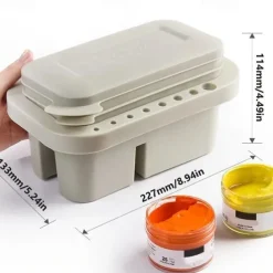 1 Set Multifunctional 3 In 1 Wash Pen Bucket With Pen Holder And Painting Palette Lid Paint Brush Basin Brush Tub Washing Tool For Art Painting Gouache Watercolor Acrylic Oil Painting