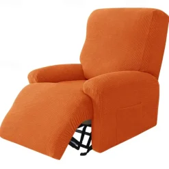 1 Set of 4 Pieces Stretch Reclining Couch Covers Burgundy Jacquard Spandex Recliner Couch Covers Recliner Chair Cover Form Fitted Non Slip Reclining Slipcovers for Standard Large Recliner,Chivas Sofa