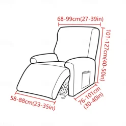 1 Set of 4 Pieces Stretch Reclining Couch Covers Burgundy Jacquard Spandex Recliner Couch Covers Recliner Chair Cover Form Fitted Non Slip Reclining Slipcovers for Standard Large Recliner,Chivas Sofa