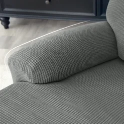 1 Set of 4 Pieces Stretch Reclining Couch Covers Burgundy Jacquard Spandex Recliner Couch Covers Recliner Chair Cover Form Fitted Non Slip Reclining Slipcovers for Standard Large Recliner,Chivas Sofa