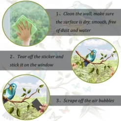 1 Set Of Hummingbird Wall Decals, Peel And Stick, Bird Flower Wall Stickers Decor, Butterfly, Plant Vinyl Glass Wall Decals For Home, Removable Stickers For Bedroom, Window