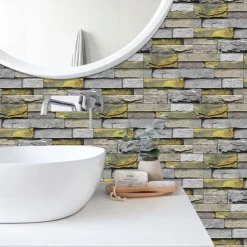 6/12/36 Sheets White Tile Stickers, Peel and Stick Vinyl Backsplash Tiles Self Adhesive Waterproof Oilproof Tiles Retro Style DIY Home Decor for Kitchen Bathroom