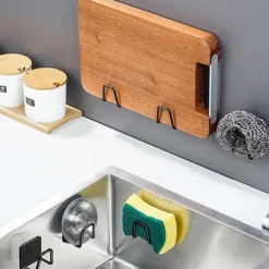 304 Sink Sponge Rack Drain Storage Shelf Stainless Steel Kitchen Wire Ball Rag Organizer Holder Kitchen storage rack