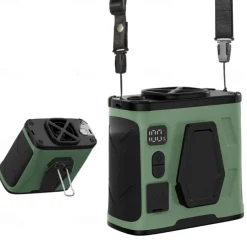 100 Speeds Portable Waist Fan Rechargeable Personal Body Fan, 10000mAh 40H Cooling 20000RPM Flashlight for Outdoor Jobsite Camping Travel Power Bank