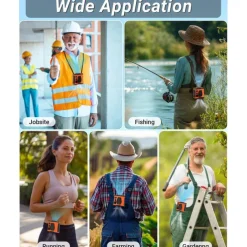 100 Speeds Portable Waist Fan Rechargeable Personal Body Fan, 10000mAh 40H Cooling 20000RPM Flashlight for Outdoor Jobsite Camping Travel Power Bank