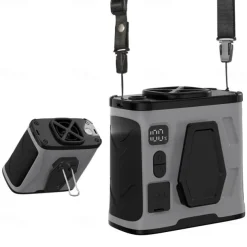 100 Speeds Portable Waist Fan Rechargeable Personal Body Fan, 10000mAh 40H Cooling 20000RPM Flashlight for Outdoor Jobsite Camping Travel Power Bank