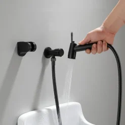 304 Stainless Steel ABS Hand-held Bidet Simple Black Shower Sprayer Wash Butt Hand Wash Black Toilet Companion Spray Gun