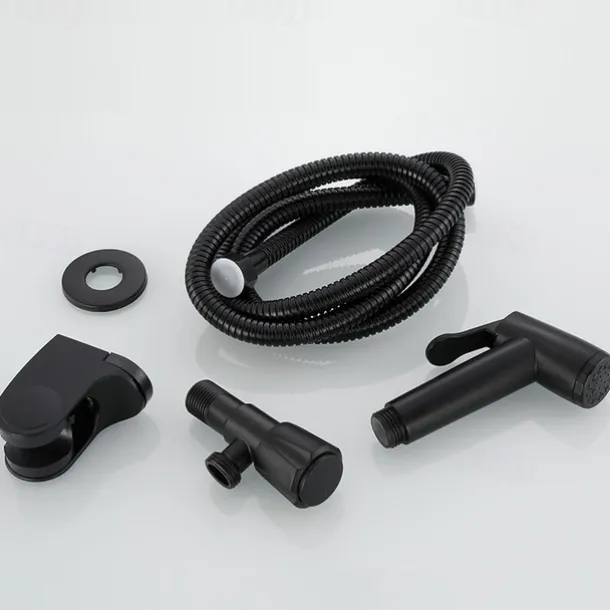 304 Stainless Steel ABS Hand-held Bidet Simple Black Shower Sprayer Wash Butt Hand Wash Black Toilet Companion Spray Gun