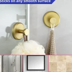 304 Stainless Steel Suction Cup Hooks for Shower, Bathroom, Kitchen, Glass Door, Mirror, Tile Loofah, Towel, Coat, Bath Robe