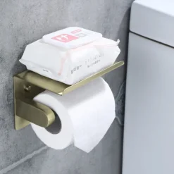 304 Stainless Steel Toilet Paper Rack Multi-Functional Storage Roll Paper Rack Thickened Panel Black Matte Brushed Matte Gold Matte Optional