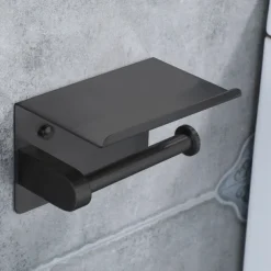 304 Stainless Steel Toilet Paper Rack Multi-Functional Storage Roll Paper Rack Thickened Panel Black Matte Brushed Matte Gold Matte Optional