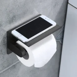 304 Stainless Steel Toilet Paper Rack Multi-Functional Storage Roll Paper Rack Thickened Panel Black Matte Brushed Matte Gold Matte Optional