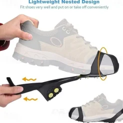 10 Studs Anti-Skid Shoe Cover Snow Road Wear-resistant Snow Claw Shoes Ice Climbing Shoe Spikes Grip Crampons Cleats Overshoes