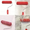 7" Textured Art Decoration Tool DIY Paint Roller - 1 Crocodile Skin Pattern with Red Handle, Durable Plastic, Easy-to-Use for Realistic Wood Grain & Embossed Walls