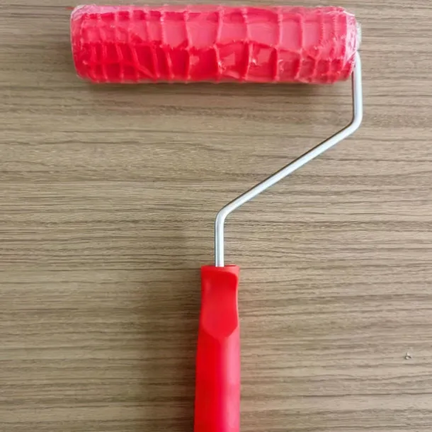 7" Textured Art Decoration Tool DIY Paint Roller - 1 Crocodile Skin Pattern with Red Handle, Durable Plastic, Easy-to-Use for Realistic Wood Grain & Embossed Walls