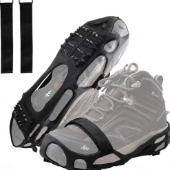 24 Tooth Spikes Crampons Anti-Slip Shoe Covers - Perfect for Winter Traction & Snow Walking Hiking Outdoors