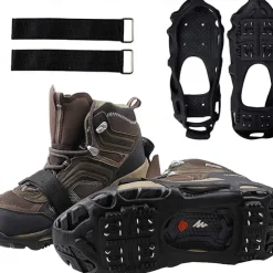 24 Tooth Spikes Crampons Anti-Slip Shoe Covers - Perfect for Winter Traction & Snow Walking Hiking Outdoors