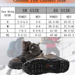 24 Tooth Spikes Crampons Anti-Slip Shoe Covers - Perfect for Winter Traction & Snow Walking Hiking Outdoors