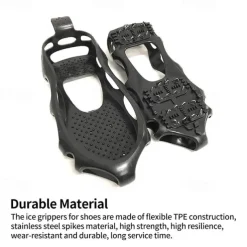 24 Tooth Spikes Crampons Anti-Slip Shoe Covers - Perfect for Winter Traction & Snow Walking Hiking Outdoors