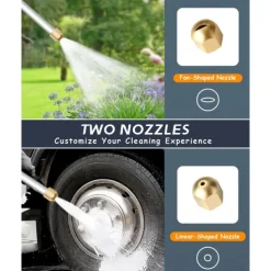 2023 Upgraded Jet Nozzle for Garden Hose Power Washer Wand Hydro Jet High Pressure Washer Tools with 2 Different Nozzles and Hose Quick Connectors