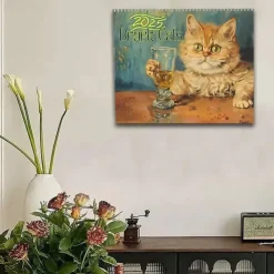 2025 Wall Calendars, Funny Drunk Cats Calendar 2025, 2025 Cat Monthly Wall Calendar for Cat Lover - 8.5 X 11 Inches