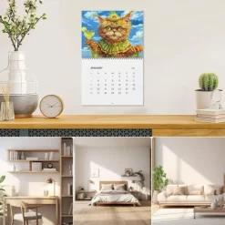 2025 Wall Calendars, Funny Drunk Cats Calendar 2025, 2025 Cat Monthly Wall Calendar for Cat Lover - 8.5 X 11 Inches