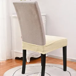 100% Waterproof Chair Seat Covers for Dining Room Chairs 1 Pcs, High Back Dining Chair Cover Stretch Jacquard Chair Seat Slipcovers Protector Removable and Washable Kitchen
