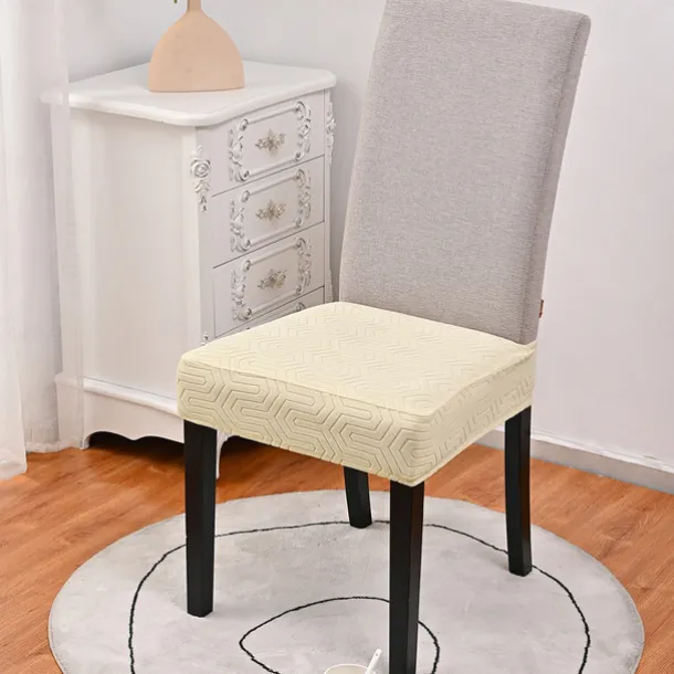 100% Waterproof Chair Seat Covers for Dining Room Chairs 1 Pcs, High Back Dining Chair Cover Stretch Jacquard Chair Seat Slipcovers Protector Removable and Washable Kitchen