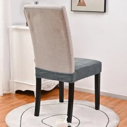 100% Waterproof Chair Seat Covers for Dining Room Chairs 1 Pcs, High Back Dining Chair Cover Stretch Jacquard Chair Seat Slipcovers Protector Removable and Washable Kitchen