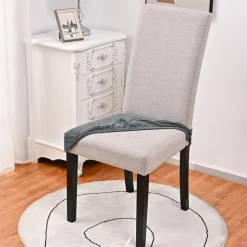 100% Waterproof Chair Seat Covers for Dining Room Chairs 1 Pcs, High Back Dining Chair Cover Stretch Jacquard Chair Seat Slipcovers Protector Removable and Washable Kitchen