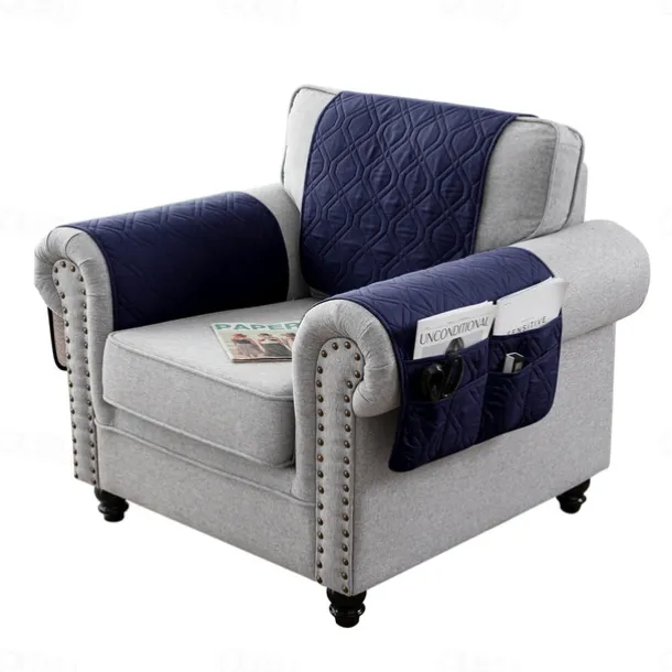 100% Waterproof Armrest Covers Backrest Set,Quilted Couch Arm Cover with One Side Pocket for 1/2/3 Recliner Seat Headrest Covers, Non-Slip Furniture Protector for Sofa Recliner Chair