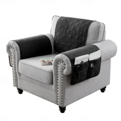 100% Waterproof Armrest Covers Backrest Set,Quilted Couch Arm Cover with One Side Pocket for 1/2/3 Recliner Seat Headrest Covers, Non-Slip Furniture Protector for Sofa Recliner Chair