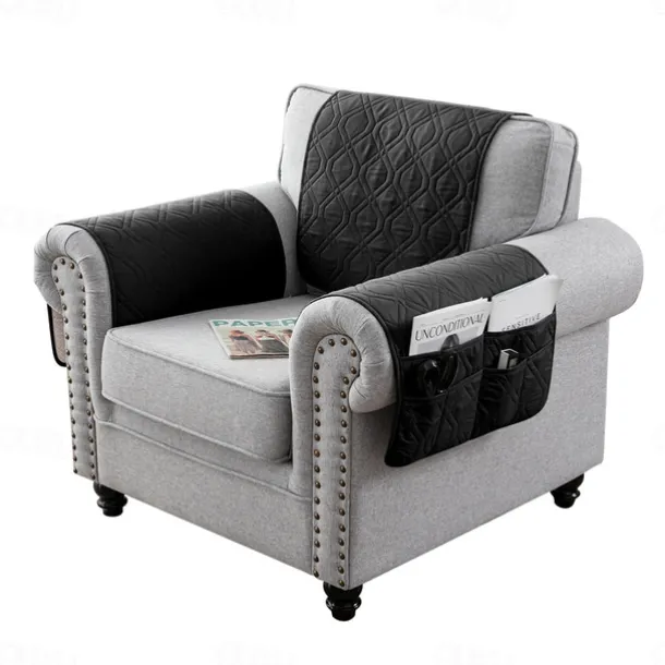 100% Waterproof Armrest Covers Backrest Set,Quilted Couch Arm Cover with One Side Pocket for 1/2/3 Recliner Seat Headrest Covers, Non-Slip Furniture Protector for Sofa Recliner Chair