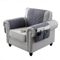 100% Waterproof Armrest Covers Backrest Set,Quilted Couch Arm Cover with One Side Pocket for 1/2/3 Recliner Seat Headrest Covers, Non-Slip Furniture Protector for Sofa Recliner Chair