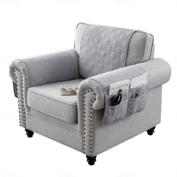 100% Waterproof Armrest Covers Backrest Set,Quilted Couch Arm Cover with One Side Pocket for 1/2/3 Recliner Seat Headrest Covers, Non-Slip Furniture Protector for Sofa Recliner Chair