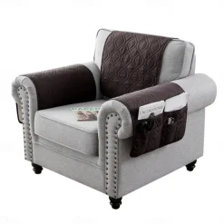 100% Waterproof Armrest Covers Backrest Set,Quilted Couch Arm Cover with One Side Pocket for 1/2/3 Recliner Seat Headrest Covers, Non-Slip Furniture Protector for Sofa Recliner Chair