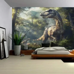 A Forest Dinosaurs Tapestry Wall Art Large Tapestry Mural Decor Photograph Backdrop Blanket Curtain Home Bedroom Living Room Decoration