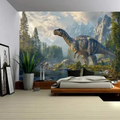 A Forest Dinosaurs Tapestry Wall Art Large Tapestry Mural Decor Photograph Backdrop Blanket Curtain Home Bedroom Living Room Decoration