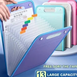 A4 File Folder Organizer,Back to School 13 Pockets Expanding Accordion Document Holder, Student Exam Paper Storage Bag