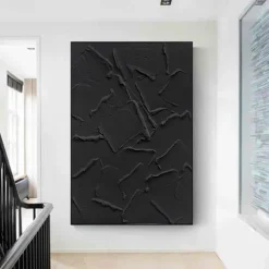 Abstract 3D black oil painting handmade Wabi sabi oil painting handmade Wall Art 3D Abstract Painting on Canvas Beige Texture OIL PAINTING Wall Art Neutral Abstract Wall Art Boho Wal Decor
