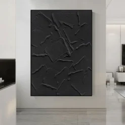 Abstract 3D black oil painting handmade Wabi sabi oil painting handmade Wall Art 3D Abstract Painting on Canvas Beige Texture OIL PAINTING Wall Art Neutral Abstract Wall Art Boho Wal Decor