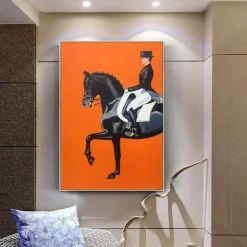 Abstract Horse Painting handmade famous oil painting hand painted Modern Fine Art Abstract Animal Painting Gray Wall Art Palette Knife Artwork painting Animalistic Decor for Living Room decoration