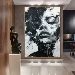 Abstract Lady Painting hand painted Woman Face oil painting Artwork Woman Canvas Decor hand painted Wall Art Woman Sea Storm Canvas oil painting Art Faceless Portrait Painting nude oil painting