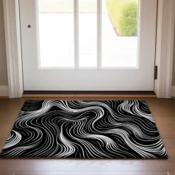 Abstract Line Doormat Floor Mats Washable Rugs Kitchen Mat Non-Slip Oil Proof Rug Indoor Outdoor Mat Bedroom Decor Bathroom Mat Entrance Rug