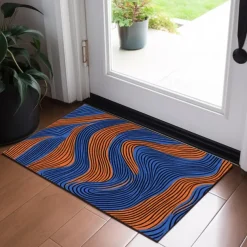 Abstract Line Doormat Floor Mats Washable Rugs Kitchen Mat Non-Slip Oil Proof Rug Indoor Outdoor Mat Bedroom Decor Bathroom Mat Entrance Rug