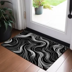 Abstract Line Doormat Floor Mats Washable Rugs Kitchen Mat Non-Slip Oil Proof Rug Indoor Outdoor Mat Bedroom Decor Bathroom Mat Entrance Rug