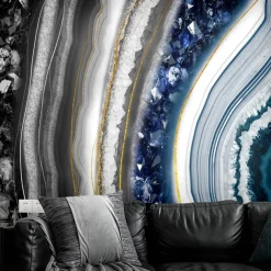 Abstract Marble Gold 3D Wallpaper Wall Mural Roll Peel and Stick Removable PVC/Vinyl Material Self Adhesive/Adhesive Required Wall Decor for Living Room Kitchen Bathroom